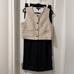 Chic Black and Cream Pantsuit